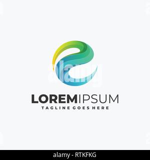 Abstract letter vector template with multiple colors. Suitable for Creative Industry, Multimedia, entertainment, Educations, Shop, and any related bus Stock Vector