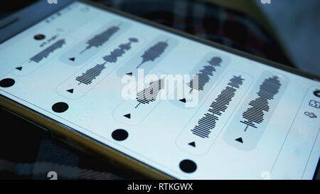 Person Using Voice Recognition Function On Mobile Phone - Mobile Chat Messages Stock Photo