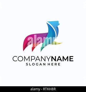 Abstract lion illustration vector template. Suitable for Creative Industry, Multimedia, entertainment, Educations, Shop, and any related business Stock Vector