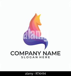 Abstract fox illustration vector template. Suitable for Creative Industry, Multimedia, entertainment, Educations, Shop, and any related business Stock Vector