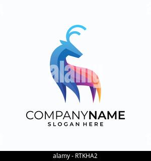 Abstract Deer illustration Design vector template. Suitable for Creative Industry, Multimedia, entertainment, Educations, Shop, and any related busine Stock Vector