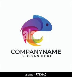 Abstract Chameleon illustration vector template. Suitable for Creative Industry, Multimedia, entertainment, Educations, Shop, and any related business Stock Vector