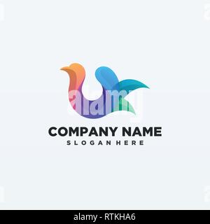 Abstract Bird illustration vector Design template. Suitable for Creative Industry, Multimedia, entertainment, Educations, Shop, and any related busine Stock Vector