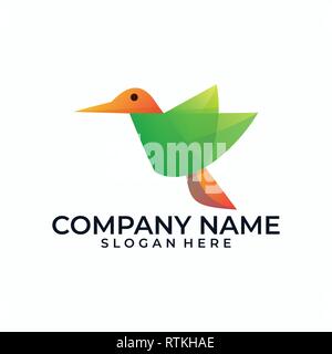 Abstract Design bird illustration vector template. Suitable for Creative Industry, Multimedia, entertainment, Educations, Shop, and any related busine Stock Vector