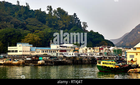 The village of Tai O has been on Lantau since at least the 16th Century and is today both an active fishing village and a top tourist attraction. Stock Photo