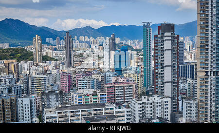 Mongkok is known for its many markets, street food and busy streets. Stock Photo