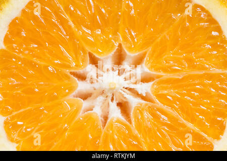 Fresh orange half close up Stock Photo