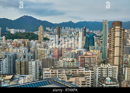 Mongkok is known for its many markets, street food and busy streets. Stock Photo