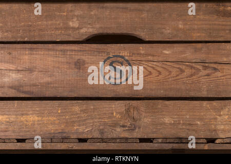 Rustic wood planks from an old wine box. Stock Photo