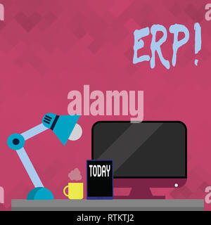 Word writing text Erp. Business concept for Enterprise resource planning with automate back office functions Stock Photo