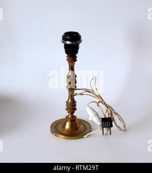 Antique bronze or brass lamp, without shade Stock Photo