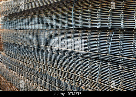 Steel Rebars for reinforced concrete. Stock Photo
