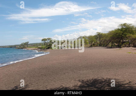 Black Sand Beach on the North Side of  Pu'u Olai Maui Stock Photo