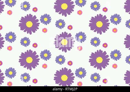Floral pattern - Vector illustration - flowers - background - editable layered illustration Stock Vector