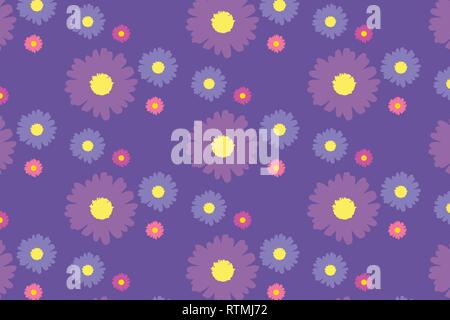 Floral pattern - Vector illustration - flowers - background - editable layered illustration Stock Vector