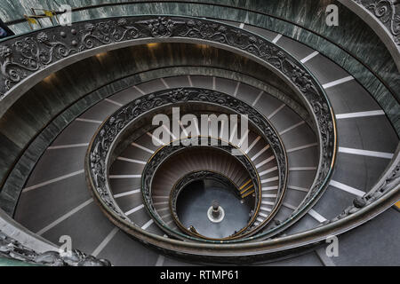 VATICAN, ITALY - OCTOBER 5, 2018: Famous 'spiral' stairs in Vatican's museums, Vatican, Rome, Italy. Stock Photo