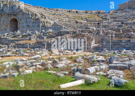 Theater, ruins of ancient Miletus, Aydin Province, Turkey Stock Photo