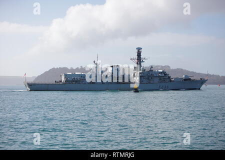 Plymouth, Devon, UK.1st March, 2019. HMS Monmouth F235 returns to ...