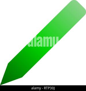 Pencil symbol icon - green gradient, isolated - vector illustration Stock Vector