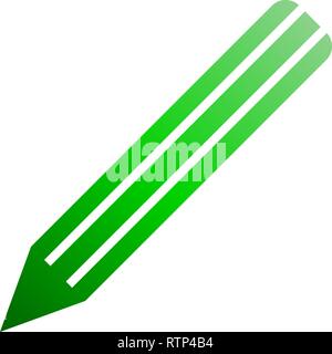 Pencil symbol icon - green gradient, isolated - vector illustration Stock Vector
