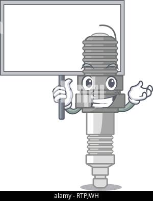 Bring board spark plug in the character shape Stock Vector