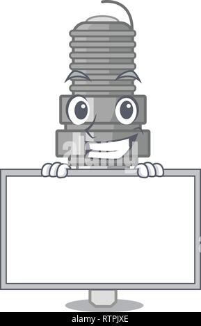 Grinning with board spark plug in the character shape Stock Vector