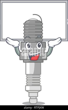 Up board spark plug in the character shape Stock Vector