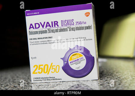 A package containing Advair (Fluticasone / Salmeterol) prescription ...