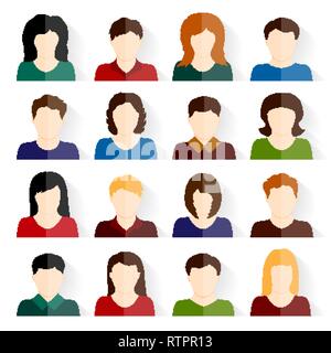 People icons set on white background vector Stock Vector