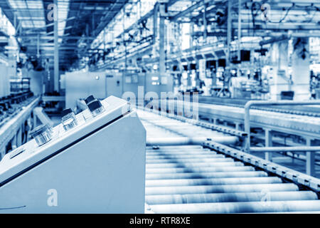 Large car production line control box close - up Stock Photo