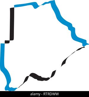 botswana map icon vector symbol element Stock Vector