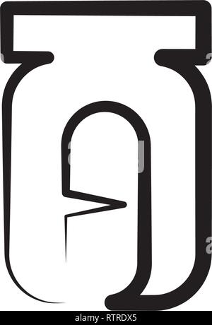 bottle with capsule pill illustration icon Stock Vector