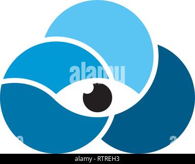 eye in cloud logo vector icon design element Stock Vector