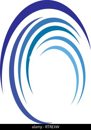 ocean wave letter o symbol icon logo design Stock Vector