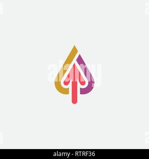 up arrow upload icon vector logo design Stock Vector
