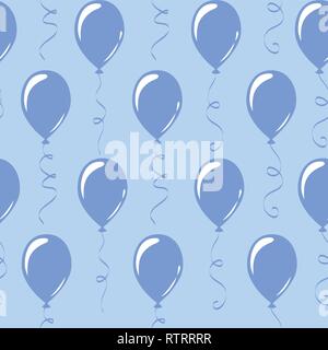 seamless pattern blue party balloons vector illustration EPS10 Stock Vector