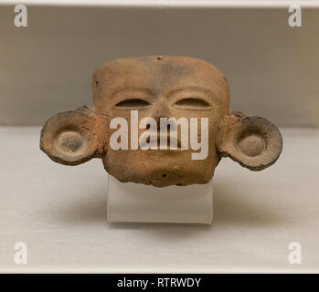 teotihucan ceramic mask from an incense burner Stock Photo