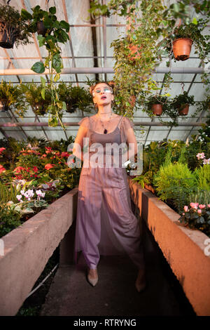 Nice good looking woman feeling very relaxed Stock Photo
