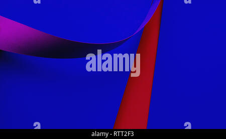 Paper cut of blue neon gradient color background. Stock Photo