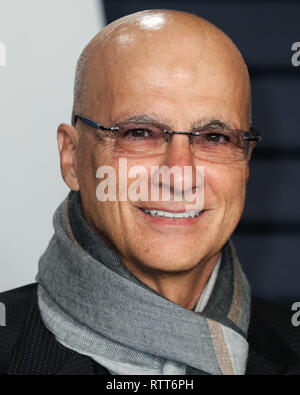 BEVERLY HILLS, LOS ANGELES, CA, USA - FEBRUARY 24: Record producer Jimmy Iovine arrives at the 2019 Vanity Fair Oscar Party held at the Wallis Annenberg Center for the Performing Arts on February 24, 2019 in Beverly Hills, Los Angeles, California, United States. (Photo by Xavier Collin/Image Press Agency) Stock Photo