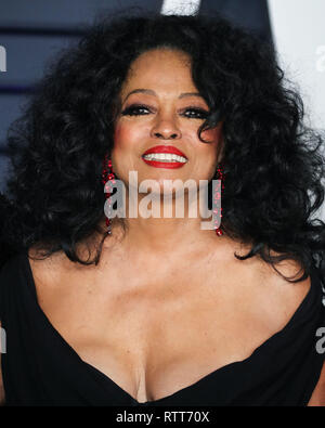 BEVERLY HILLS, LOS ANGELES, CA, USA - FEBRUARY 24: Singer Diana Ross arrives at the 2019 Vanity Fair Oscar Party held at the Wallis Annenberg Center for the Performing Arts on February 24, 2019 in Beverly Hills, Los Angeles, California, United States. (Photo by Xavier Collin/Image Press Agency) Stock Photo