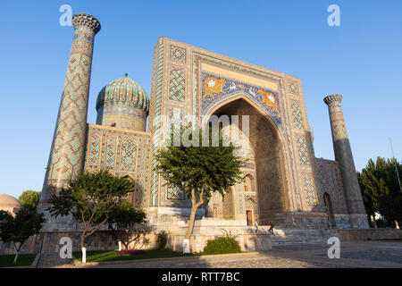 The Registan, the heart of the ancient city of Samarkand - Uzbekistan Stock Photo