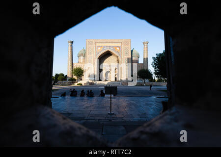 The Registan, the heart of the ancient city of Samarkand - Uzbekistan Stock Photo