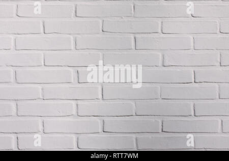 New white brick wall pattern - symmetrical background Stock Photo