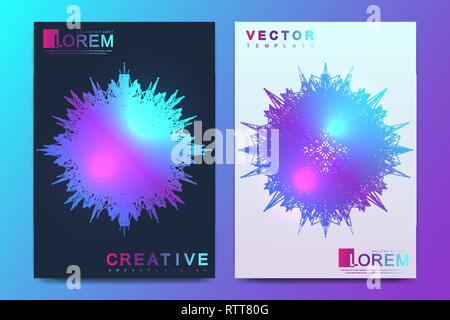 Modern vector template for brochure, leaflet, flyer, cover, banner, catalog, magazine or annual report. Business, science and technology design book Stock Vector