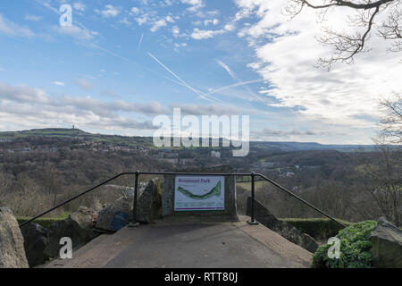 View of Castle Hill from Beaumont Park, Huddersfield Stock Photo