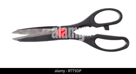 new kitchen scissors on a white isolated background Stock Photo
