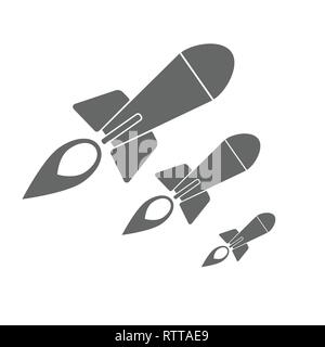 rocket icon, flat vector symbol for design isolated on white background Stock Vector