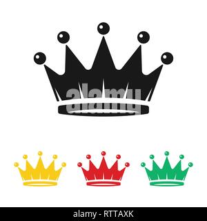 Crown Icon in different colors isolated on white background. Royal symbol for your web site design, logo, app, UI. Vector illustration Stock Vector