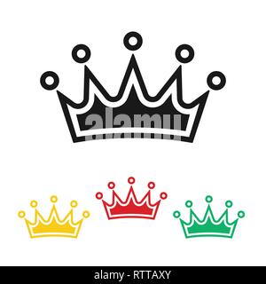 Crown Icon in different colors isolated on white background. Royal symbol for your web site design, logo, app, UI. Vector illustration Stock Vector